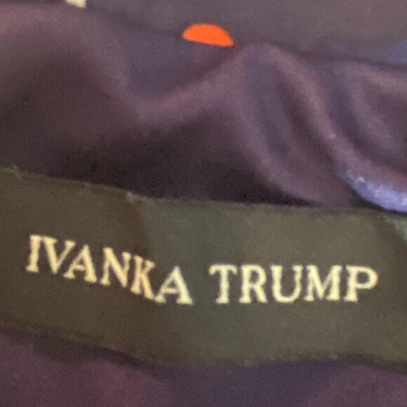 Women's Ivanka Trump Choker Collar Floral Sleeveless Tent Dress - Size Large - Picture 7 of 9